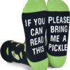 GOLIN If You Can Read This Funny Saying Non-Slip Socks, Novelty Gifts for Men Women Teens Food Lover