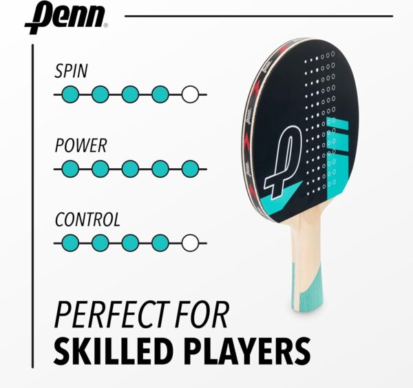 Penn 5.0 Professional Ping Pong Paddles - Choose Single Table Tennis Paddle, or Deluxe 2 or 4 Player Kit with Balls and Storage Case