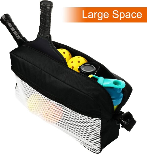 Cosmos Pickleball Bag for Men Women, Portable Pickleball Sling Bag Paddles & Balls Storage Pouch with Adjustable Shoulder Strap and Mesh Pocket, Sport Equipment Accessories