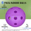 Indoor Pickleball Balls, 6 Pack of 26 Holes Pickleballs, Indoor Pickleballs Set, High Visibility Durable Pickle Balls for Training and Tournament