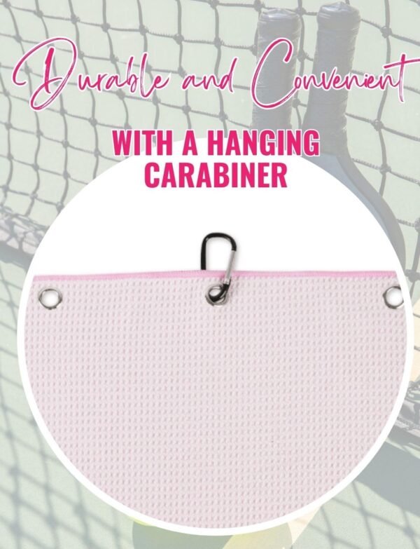 Embroidered Pickleball Towel, Funny Gift for Women, 16"x 24" Microfiber Towel, Pink, Initial D