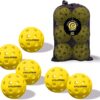 6-Pack Premium Pickleball Balls - USAP Approved, 40 Holes Outdoor/Indoor Pickle Balls with Bag, Perfectly Balanced, High Bounce True Flight, Pickle Ball for Tournament Play