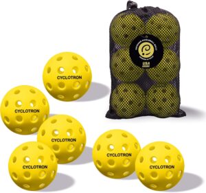 6-Pack Premium Pickleball Balls - USAP Approved, 40 Holes Outdoor/Indoor Pickle Balls with Bag, Perfectly Balanced, High Bounce True Flight, Pickle Ball for Tournament Play