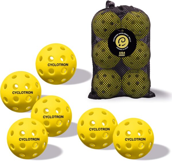 6-Pack Premium Pickleball Balls - USAP Approved, 40 Holes Outdoor/Indoor Pickle Balls with Bag, Perfectly Balanced, High Bounce True Flight, Pickle Ball for Tournament Play