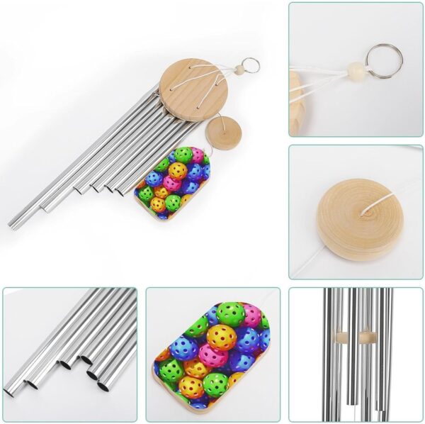 Pickleball Sports Lovers Wind Chimes for Outside with Relaxing Rich Sound, Memorial Wind Chimes Gifts for Mom,Great Gift for Your Own Patio, Porch, Garden, and Backyard