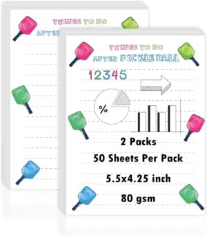 XUWAIDSGN 2pcs Pickleball Notepads 50 pages Things To Do After Pickleball Notepad 4x6 lined Memo Notepads Cute Note Pads Easy to Tear Funny Pickleball Gifts For Office Supplies Organize Tasks Notes