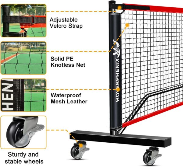 Pickleball Net for Driveway, Portable Pickleball Net System with Regualtion Size 22FT Pickle Ball Net, Outdoor Pickleballs, Carry Bag, Weather Resistant Metal Frame