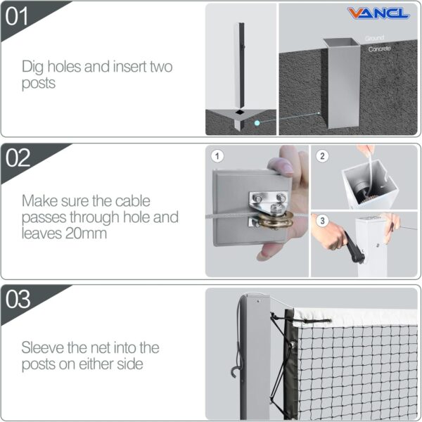 Pro Pickleball Net Portable with Wheels – 22ft Heavy Duty Pickleball Net System with Sturdy Aluminum Frame for Outdoor & Indoor – Nylon Net & Carrying Bag for Pickleball, Tennis, Badminton