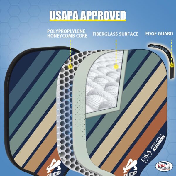 USAPA Approved Pickleball Paddle Set, Lightweight Fiberglass Surface Paddles Set of 2/ Wood Pickleball Paddle Set of 4 with Ergonomic Handle, Pickleball Racket with 4 Balls, 1 Bag & Accessories…