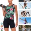 LURANEE Women's Workout Athletic Tank Tops Quick Dry Sun Protection Yoga Gym Crop Sleeveless Shirts