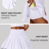 PINSPARK Pleated Tennis Skirts for Women High Waist Golf Skirt Tummy Control Athletic Skorts for Pickleball Workout