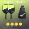 A11N SPORTS Pickleball Paddles Set of 2 Graphite Surface Rackets with 4 Pickleball Balls and Pickleball Bag for Beginners - USAPA Approved