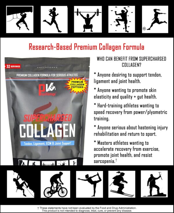 PhysiVantage Supercharged Collagen Peptides Powder - Hydrolyzed Collagen for Joint, Tendon, Ligament, & Skin Health Support - Vanilla, Keto, Paleo, 16oz | Enhanced with Vitamin C, BCAAs, Grass-Fed