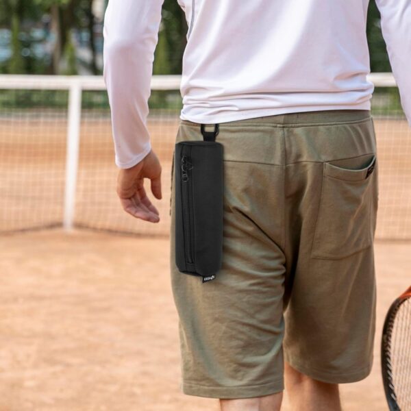 Cosmos Pickleball Ball Holder, Portable Carrying Storage Bag with Hook, Travel Accessory Pouch Holds 3 Pickleball Balls