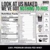 NAKED Whey 2LB 100% Grass Fed Whey Protein Powder - Only 1 Ingredient, Unflavored Whey Protein, Undenatured, Gluten Free, Soy Free, No GMOs, No Preservatives