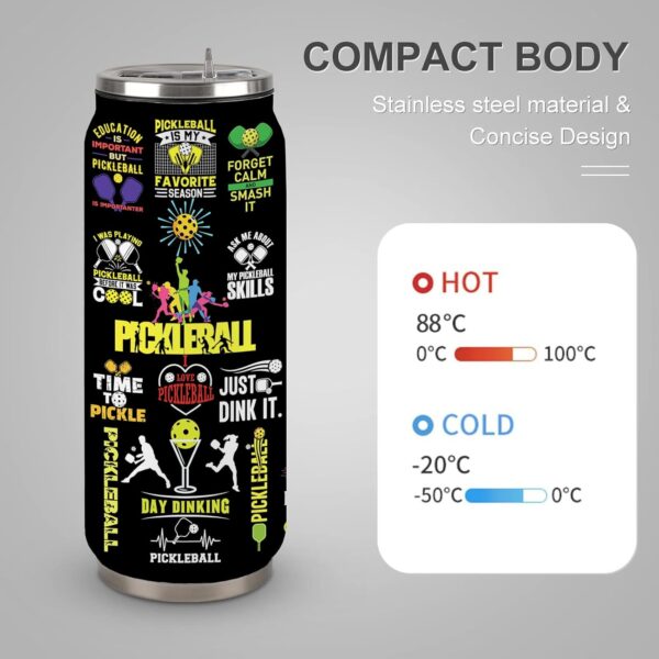 Pickleball Tumbler Cup Travel Mug With Lid,Pickleball Lover Birthday Gifts Stainless Steel Vacuum Coffee Mug Cup Pickleball Gifts For Women Men 17 Oz