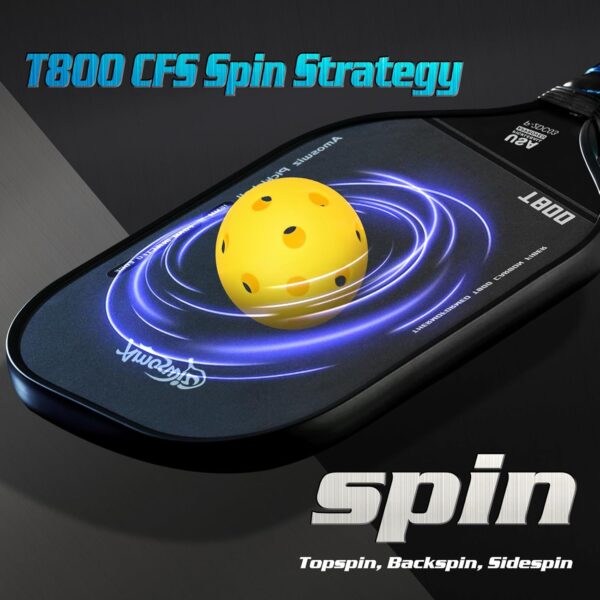 Carbon Fiber Pickleball Paddle, 16MM T800 Thermoformed Pickleball Paddles for Spin, Power & Control Pickleball Racket with Cover & Eraser, Gift for Professional & Intermediate Players