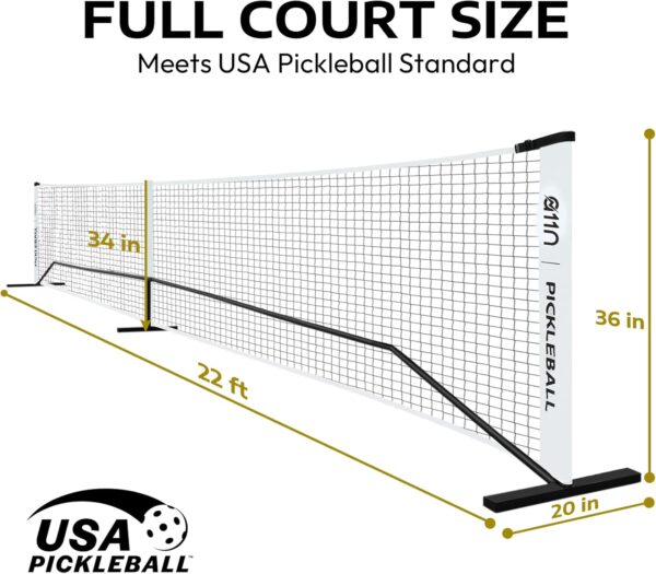 A11N SPORTS Portable Pickleball Net System, Regulation Size with Metal Frame and PE Net, Includes Carrying Bag