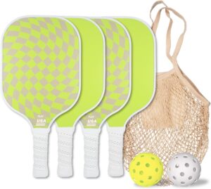 Sonix | Pickleball Paddles Set of 4 | USAPA Approved | Fiberglass Surface Pickleball Set with 4 Paddles, 2 Balls, & Bag