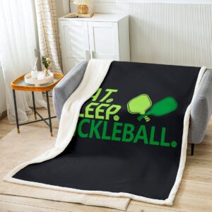 Pickleball Sherpa Throw Blanket Twin 60"x80" Kids Pickleball Gifts Fleece Throw Blanket for Gifts for Pickleball Lovers Boys Girls Teens Fuzzy Plush Blanket Pickleball Accessories Flannal Blanket