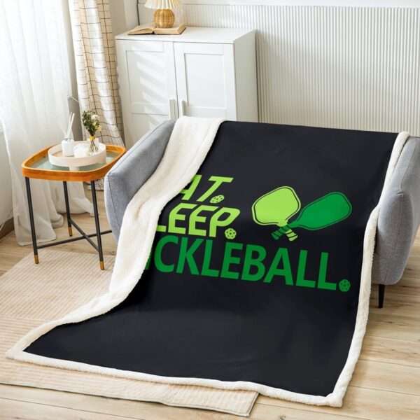 Pickleball Sherpa Throw Blanket Twin 60"x80" Kids Pickleball Gifts Fleece Throw Blanket for Gifts for Pickleball Lovers Boys Girls Teens Fuzzy Plush Blanket Pickleball Accessories Flannal Blanket