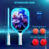 LED Light Up Pickleball Paddles Set of 2,2 Glow in The Dark Pickleball Paddles with Different RGB Color Lighting,2 Outdoor Balls,1 Carrying Bag,Pickleball Racket Gifts for Women Men