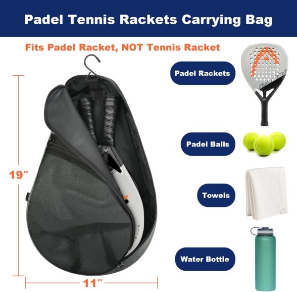 Cosmos Padel Racket Bag Pickleball Paddle Sling Backpack Padel Racquet Storage Bag, Padel (Paddel Tennis) Equipment Carrying Bag with Mesh Pocket for 2 Paddles Ball Water Bottle & Accessory