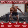 1400mg Beta Ecdysterone and Turkesterone Supplements, Maximized 98% Beta Ecdysterone & 20% Turkesterone Extract for Muscle Mass,Strength, Protein Synthesis, 60 Capsules