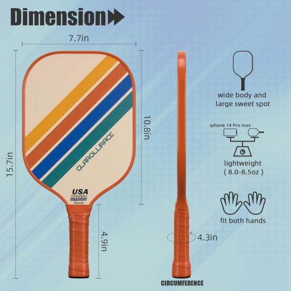 Pickleball Paddles Set of 2 | 4 Pickleball Rackets,USAPA Approved Pickleball Set of 2 | 4 Pickle Ball Paddles,Fiberglass Surface & 13 mm PP Honeycomb Core,4 Indoor & Outdoor Balls,1 Bag