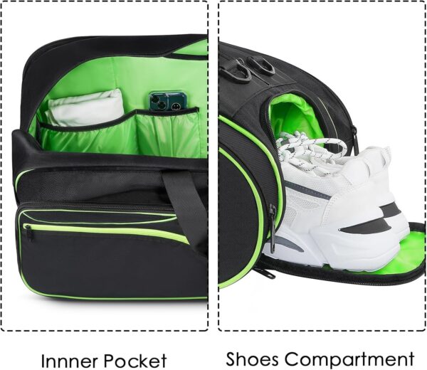MATEIN Tennis Bag 6 Rackets, Extra Large Protective Convertible Racquet Bag with Shoes Compartment for Men Women, Racket Backpack with Cooler Pocket & Removeable Shoulder Strap for Sport Equipment
