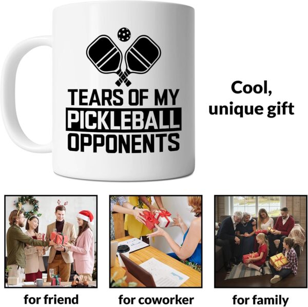 Pickleball Mug - Tears of My Pickleball Opponents - Humor Pickleball Gift Idea For Mens and Womens White 11oz Ceramic Coffee Mug