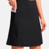 SANTINY 19" Golf Skorts Skirts for Women Zipper Pockets Knee Length Skort Women's High Waist Athletic Tennis Skirt