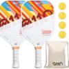 A11N Pickleball Paddles Set of 2 Fiberglass Surface Rackets with 4 Pickleball Balls and Pickleball Bag for Beginners - USAPA Approved