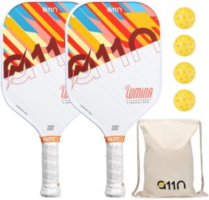 A11N Pickleball Paddles Set of 2 Fiberglass Surface Rackets with 4 Pickleball Balls and Pickleball Bag for Beginners - USAPA Approved