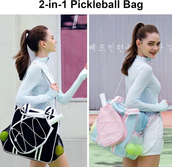 Pickleball Bag, Pickleball Bags for Women Men Teens with Waterproof Pocket & Fence Hook, Pickleball Tote Bag