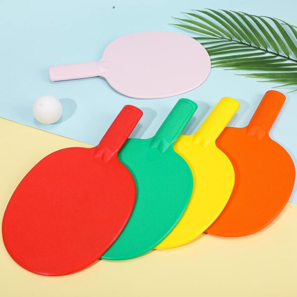 Junkin 16 Pcs Bulk Plastic Table Tennis Paddle Set Multi Color Sports Table Tennis Paddle Racket Table Tennis Equipment for Indoor Outdoor Camp, Vacation, Easy Grip and Light Spin(16 Pcs)