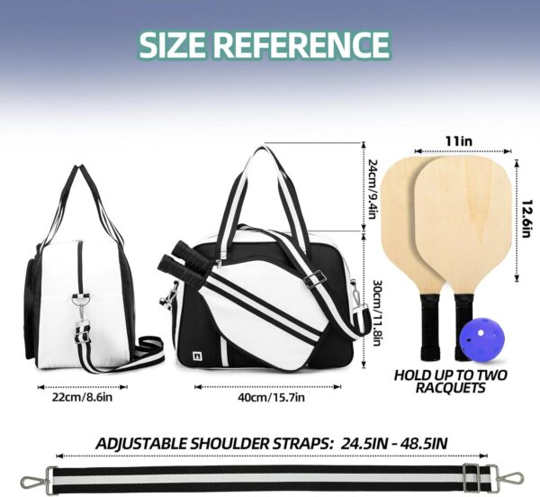 Pickleball Bag, Pickleball Bags with Shoe Compartment for Women and Men，Pickleball Paddle Bag Large Capacity can Hand-Carried or Crossbody