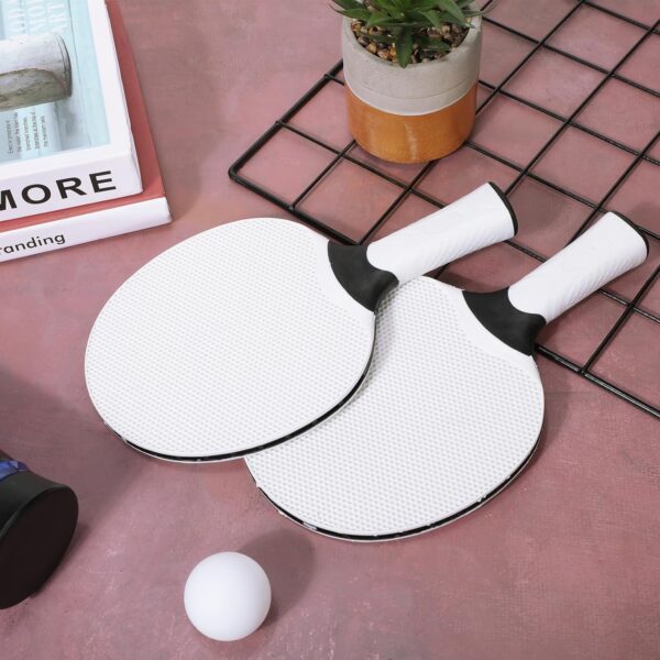 Junkin 8 Pieces Table Tennis Paddles Kit Professional Rackets Set Portable Composite Rubber Table Tennis Racquets with 8 Balls for Indoor and Outdoor, Gray