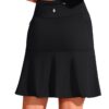 SANTINY 19" Golf Skorts Skirts for Women Zipper Pockets Knee Length Skort Women's High Waist Athletic Tennis Skirt