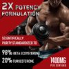 1400mg Beta Ecdysterone and Turkesterone Supplements, Maximized 98% Beta Ecdysterone & 20% Turkesterone Extract for Muscle Mass,Strength, Protein Synthesis, 60 Capsules