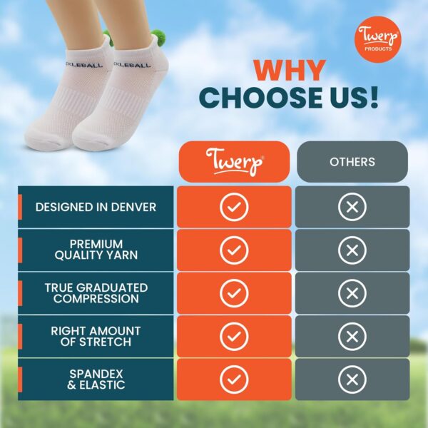 Twerp Pickleball Socks for Women - Novelty Pickle Ball Clothing - Fun Pickleball Gift for Women