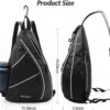 ZOEA Pickleball Bag, Sport Pickleball Sling Bag for Women Man, Adjustable Pickleball Backpack with Fence Hook Water Bottle Holder, Fits 4 Paddles and All Your Other Gear