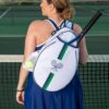 Rejolly Tennis Racket Sling Bag for Women Men Quilted Water Resistant Racquet Cover One Shoulder Crossbody Bag for 2 Tennis Rackets, Pickleball Paddles, Badminton Racquet