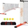 Zdgao Pickleball Net for Driveway with 22FT Regulation Size Pickleball Net, 4 Outdoor Pickleballs and Carry Bag, Weather Resistance Strong Steel Frame