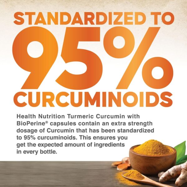 Turmeric Curcumin Supplement 2600mg with Black Pepper Extract 95% Curcuminoids - High Absorption Ultra Potent Turmeric Capsules with BioPerine, Nature's Tumeric Pills for Joint Support - 180 Capsules