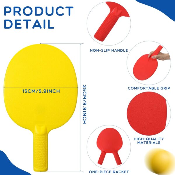 Junkin 16 Pcs Bulk Plastic Table Tennis Paddle Set Multi Color Sports Table Tennis Paddle Racket Table Tennis Equipment for Indoor Outdoor Camp, Vacation, Easy Grip and Light Spin(16 Pcs)