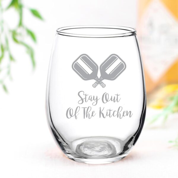 Funny Pickleball Gift Idea - Laser-Etched Design "Set of 4 Pickleball Wine Glasses" - 18oz Pickleball Wine Glass - Perfect Gift for Pickleball Lovers - Gift Boxed