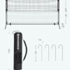 SONGMICS Badminton Net, Height Adjustable Volleyball Net, Pickleball Net for Junior Tennis, Kids, Indoor Outdoor Court, Foldable Nylon Net with Poles 10ft/13ft/16.5ft Wide