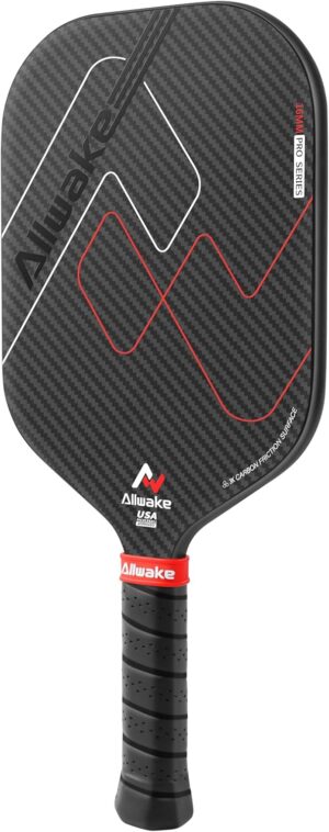 Pickleball Paddles, 3K Raw Carbon Fiber Pickleball Paddle, USAPA Approved, Thermoformed Pickle Ball Rackets for Power & Spin, 16mm Polypropylene Honeycomb Core, Textured Carbon Grit Surface