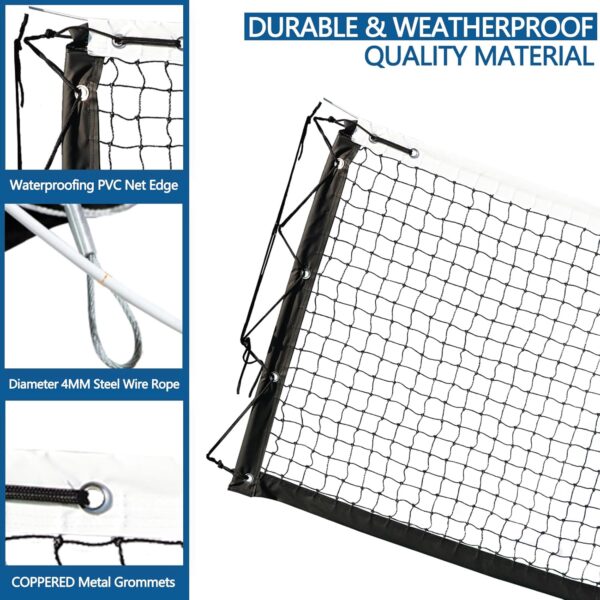 Pickleball Replacement Net 22x3ft, Heavy Duty Indoor/Outdoor, Official Regulation Size, Black & White